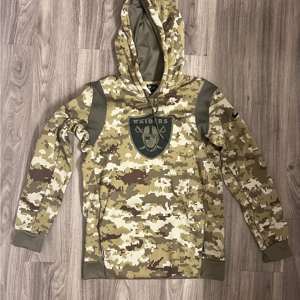 Las Vegas Raiders Nike Jacket Mens  Small Green Camo Salute to Service Hoodie